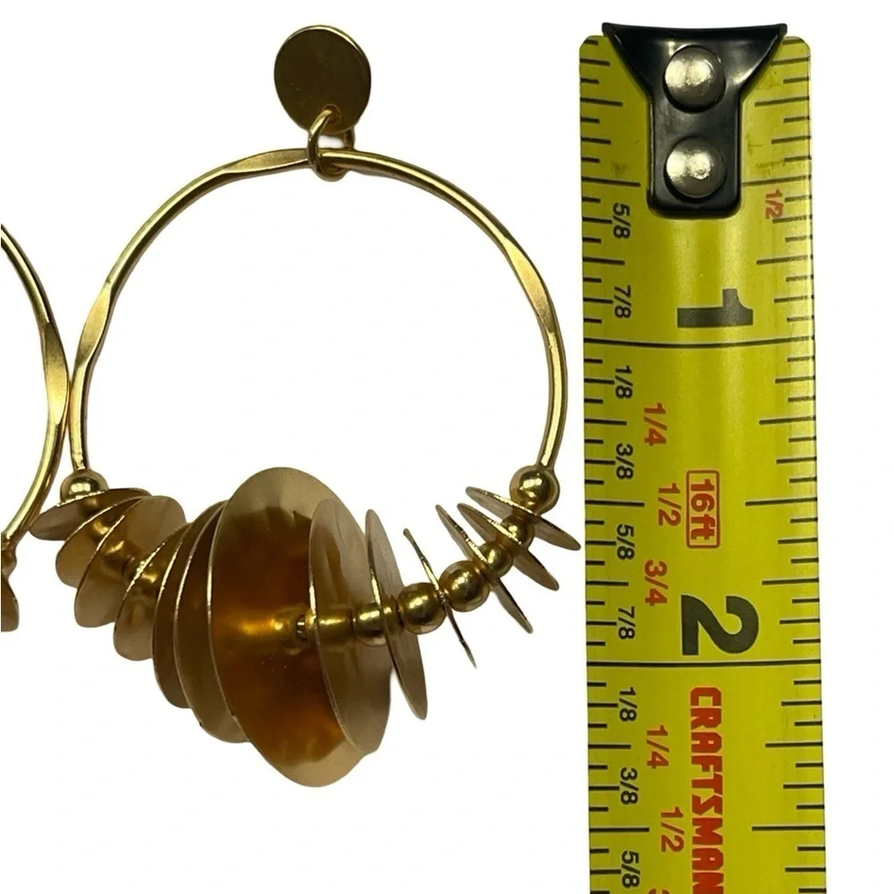 NWT Chico’s Drop Hoops in Gold Tone